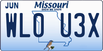 MO license plate WL0U3X