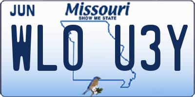 MO license plate WL0U3Y