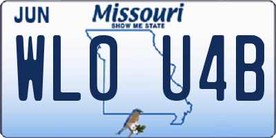 MO license plate WL0U4B
