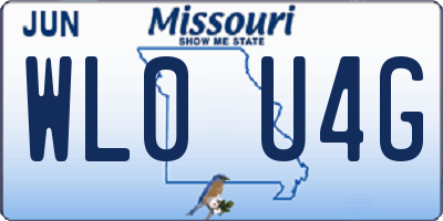 MO license plate WL0U4G