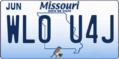 MO license plate WL0U4J