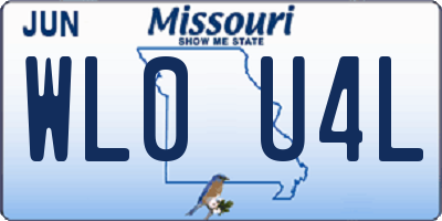 MO license plate WL0U4L