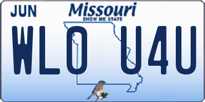 MO license plate WL0U4U