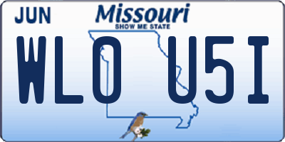 MO license plate WL0U5I