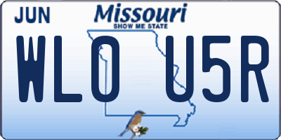 MO license plate WL0U5R