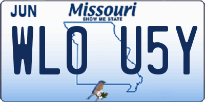 MO license plate WL0U5Y