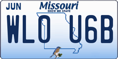 MO license plate WL0U6B
