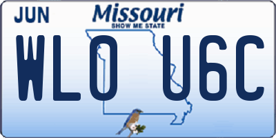 MO license plate WL0U6C