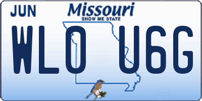 MO license plate WL0U6G