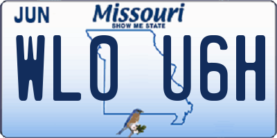 MO license plate WL0U6H