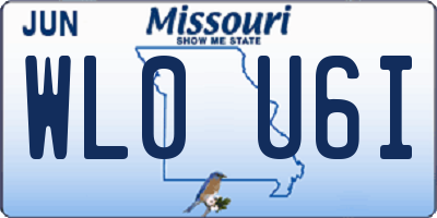 MO license plate WL0U6I