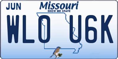 MO license plate WL0U6K