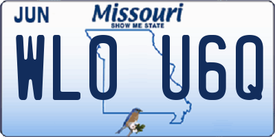 MO license plate WL0U6Q