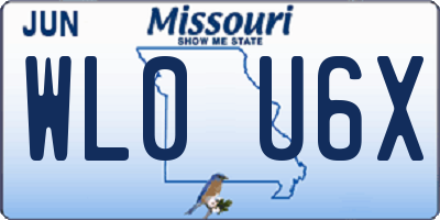 MO license plate WL0U6X