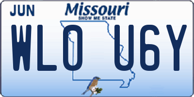 MO license plate WL0U6Y