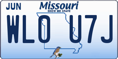 MO license plate WL0U7J