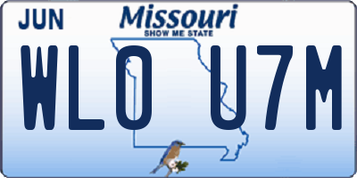 MO license plate WL0U7M