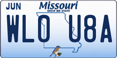 MO license plate WL0U8A