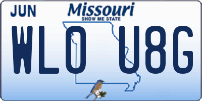MO license plate WL0U8G