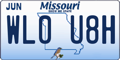 MO license plate WL0U8H