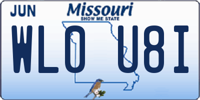 MO license plate WL0U8I