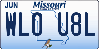 MO license plate WL0U8L