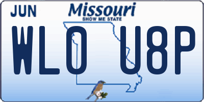 MO license plate WL0U8P