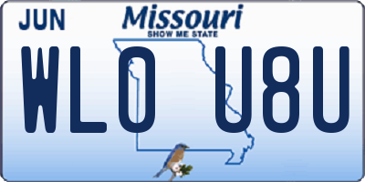 MO license plate WL0U8U