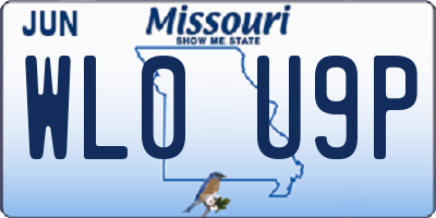 MO license plate WL0U9P