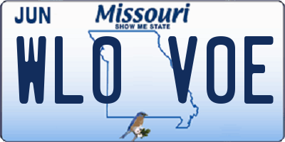 MO license plate WL0V0E