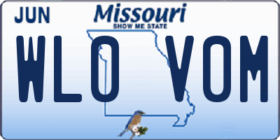 MO license plate WL0V0M
