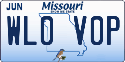 MO license plate WL0V0P