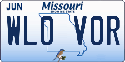 MO license plate WL0V0R