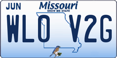 MO license plate WL0V2G