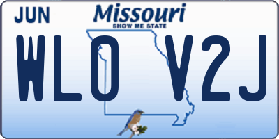 MO license plate WL0V2J