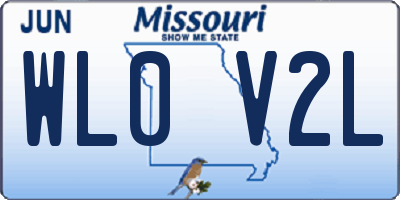 MO license plate WL0V2L