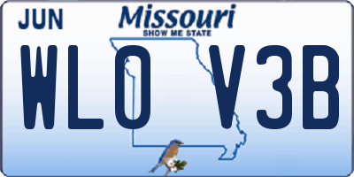 MO license plate WL0V3B