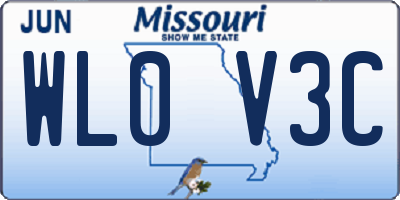 MO license plate WL0V3C