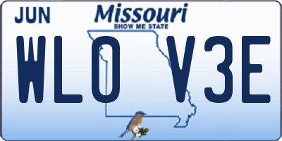 MO license plate WL0V3E