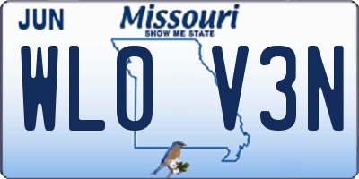 MO license plate WL0V3N