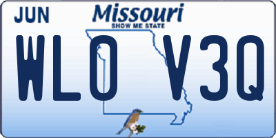 MO license plate WL0V3Q