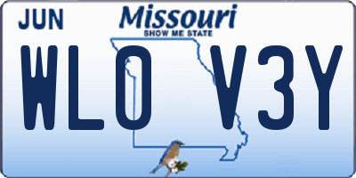 MO license plate WL0V3Y