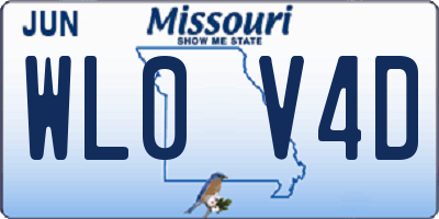 MO license plate WL0V4D