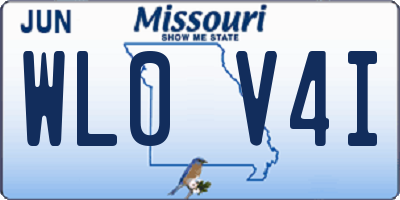 MO license plate WL0V4I
