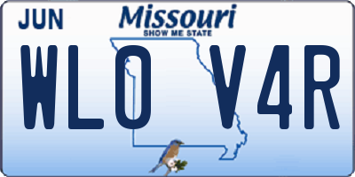 MO license plate WL0V4R