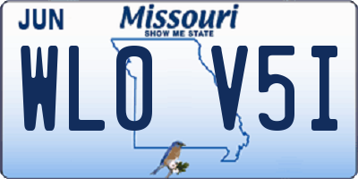 MO license plate WL0V5I
