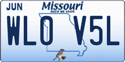 MO license plate WL0V5L