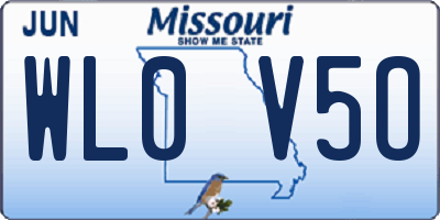 MO license plate WL0V5O