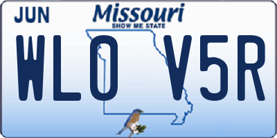 MO license plate WL0V5R
