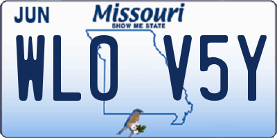 MO license plate WL0V5Y